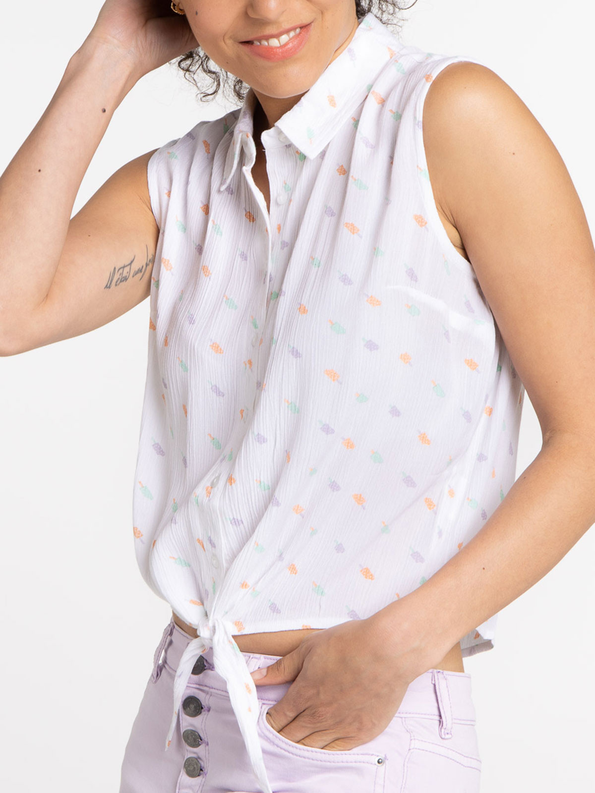 Chemise imprimée glace à nouer femme