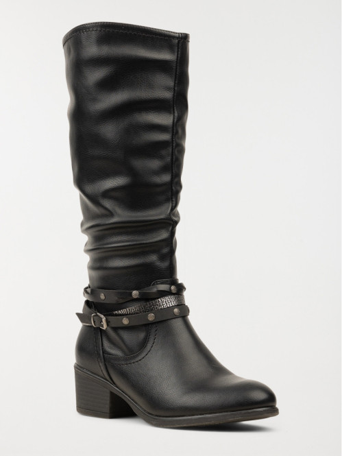 Bottes femme plissées noir...