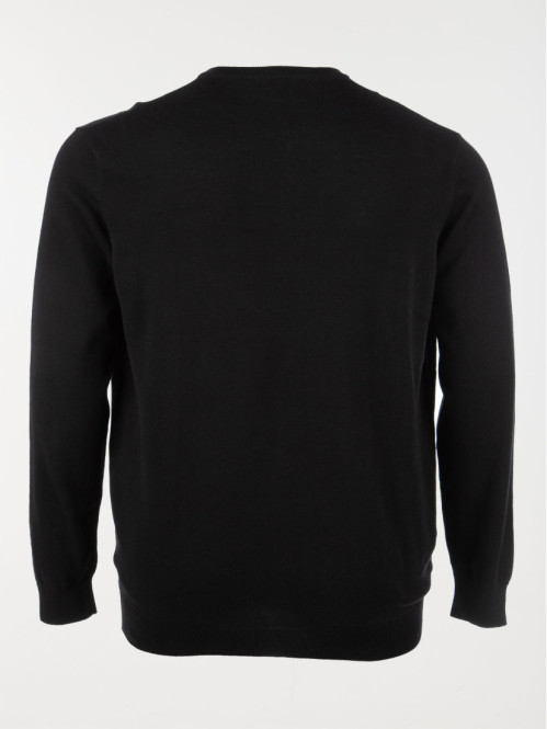 Pull col V noir grande taille homme