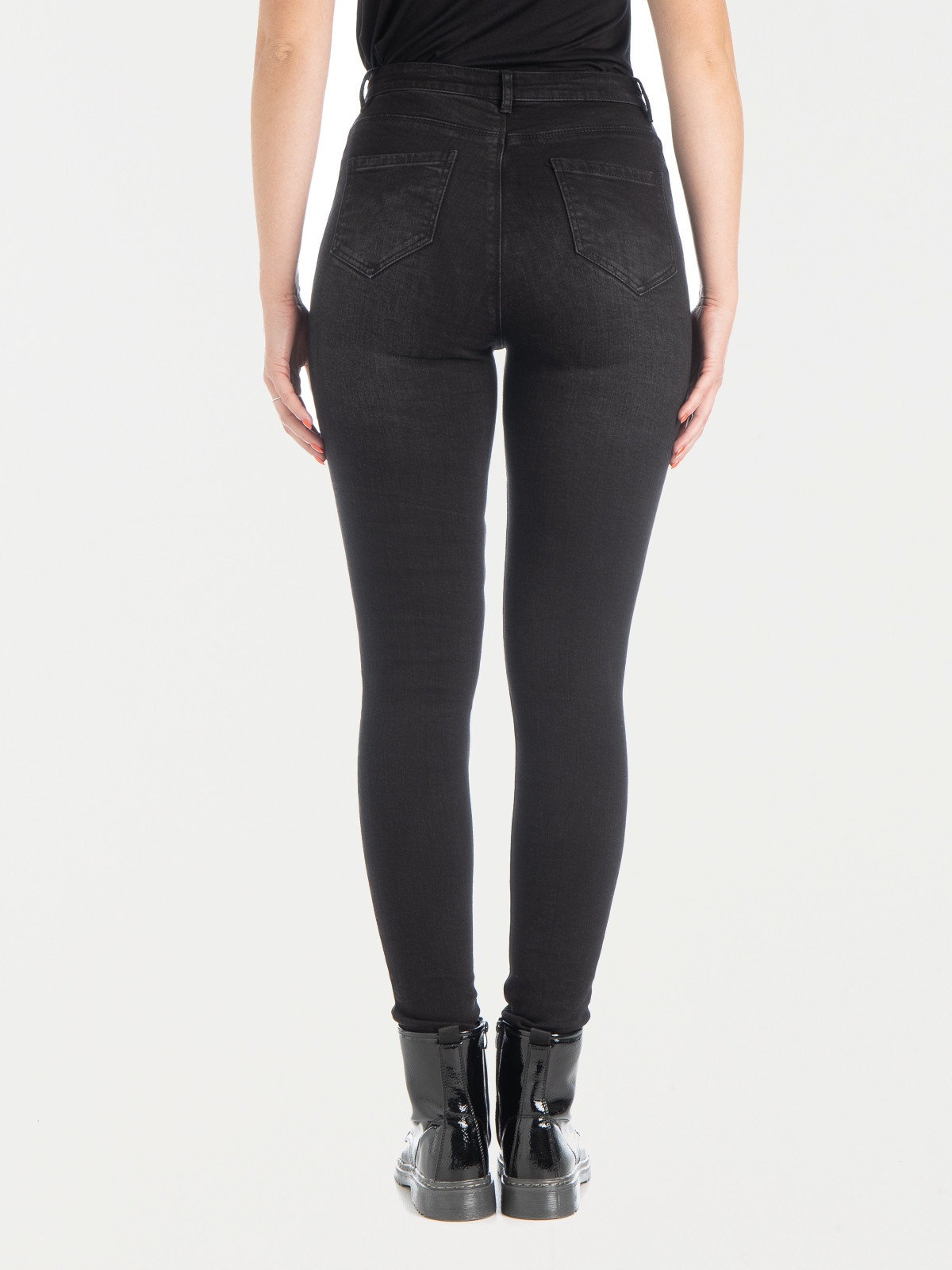 Jean skinny taille haute noir femme Jean skinny taille haute noir femme