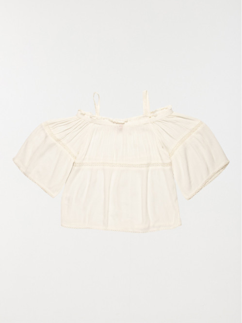 Blouse bretelles dentelle fille (10-16A)