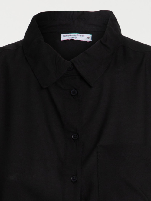 Chemise noire manches longues femme Chemise noire manches longues femme