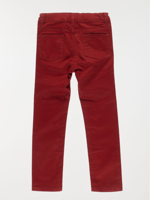 Pantalon slim garçon bordeaux (3-12A)