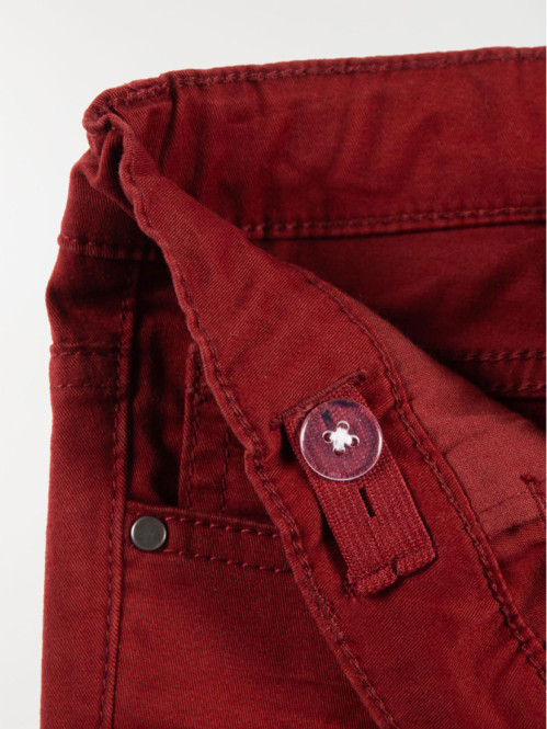 Pantalon slim garçon bordeaux (3-12A)