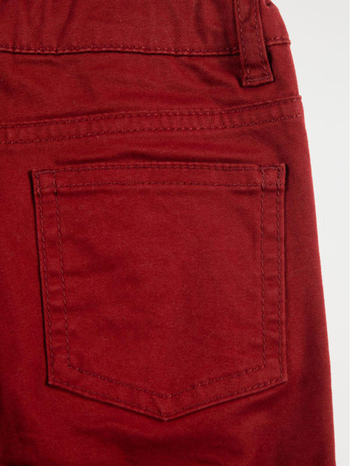 Pantalon slim garçon bordeaux (3-12A)