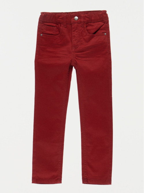 Pantalon slim garçon bordeaux (3-12A)