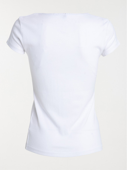 T-shirt manches courtes blanc femme T-shirt manches courtes blanc femme
