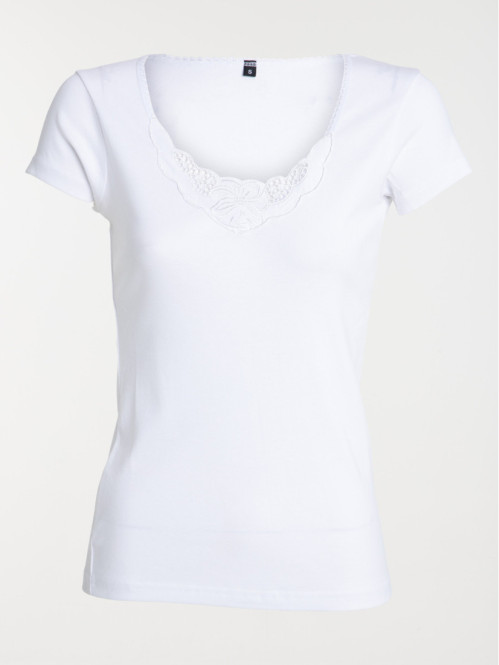 T-shirt manches courtes blanc femme T-shirt manches courtes blanc femme