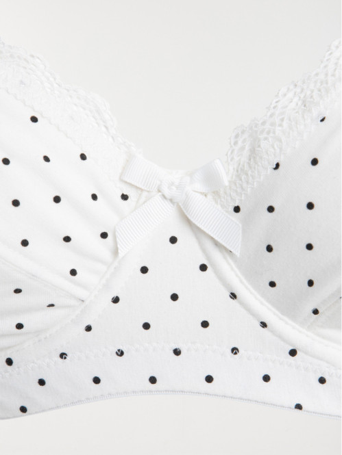Soutien-gorge blanc imprimé femme