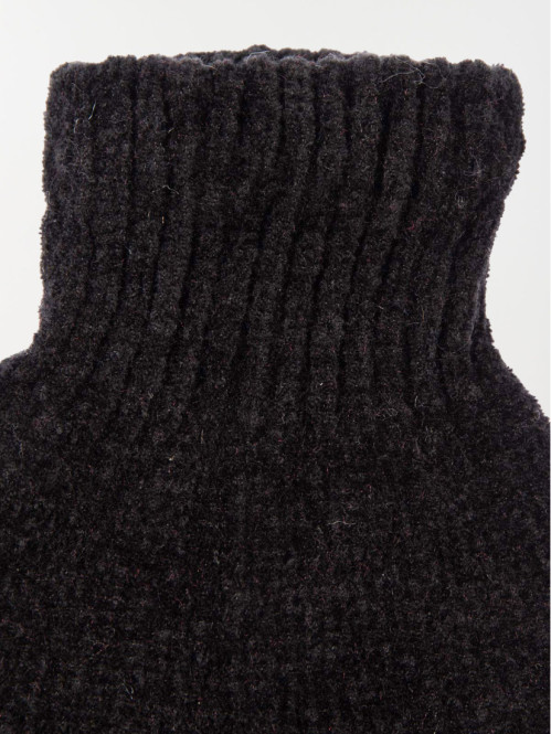 Gants noirs maille chenille...