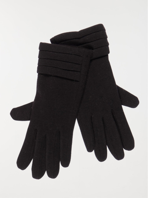 Gants noirs tactile femme