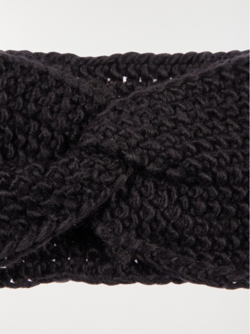 Headband maille noir femme