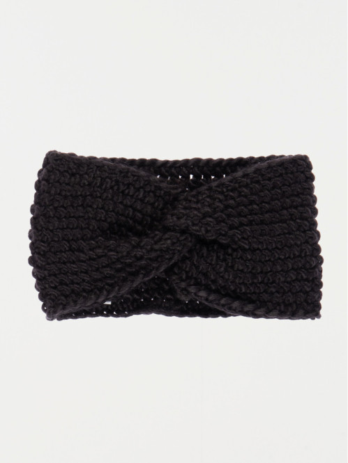 Headband maille noir femme