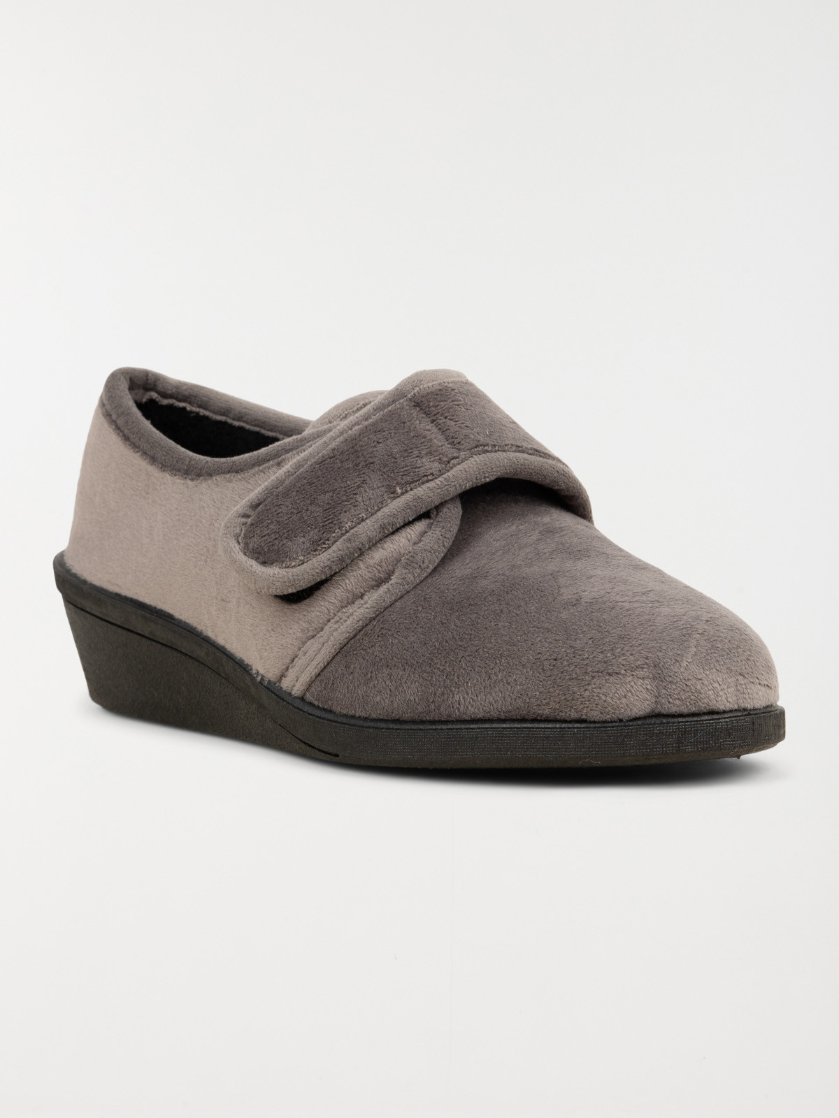 Chaussons compensés gris femme (36-41)