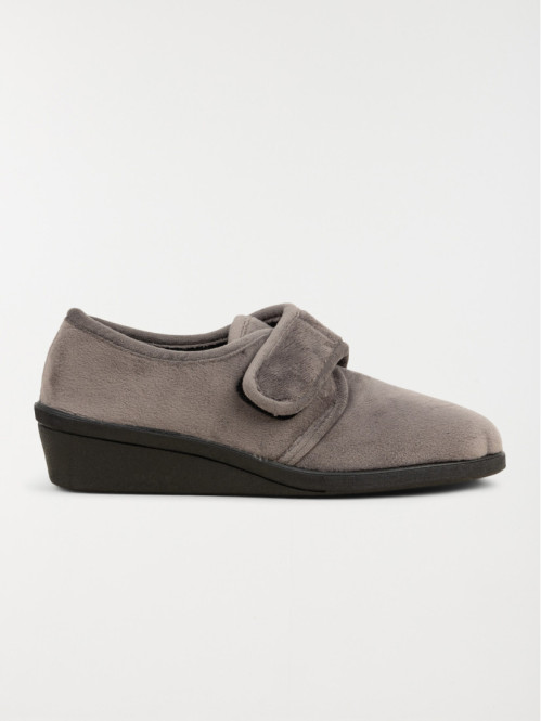 Chaussons compensés gris femme (36-41)