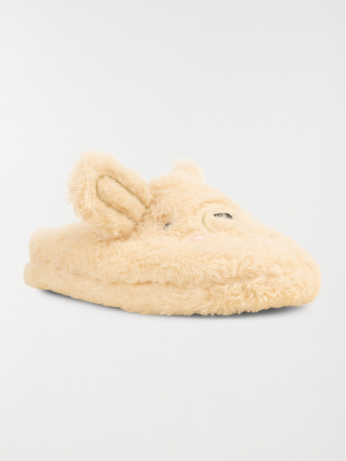 Chaussons mules femme beige...