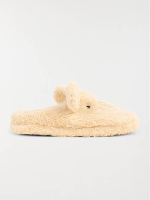 Chaussons mules femme beige (36-41)