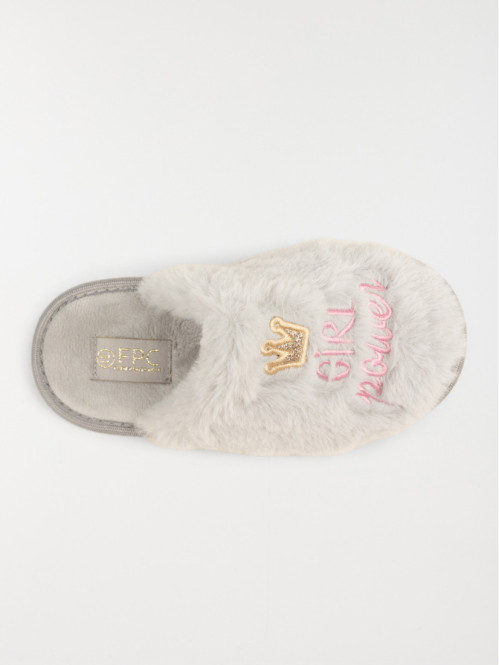 Chaussons mules message fille (31-35)