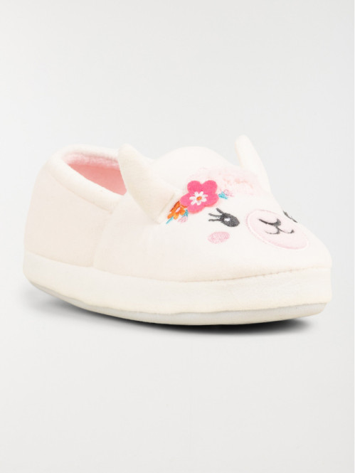 Chaussons lama 3D blanc...