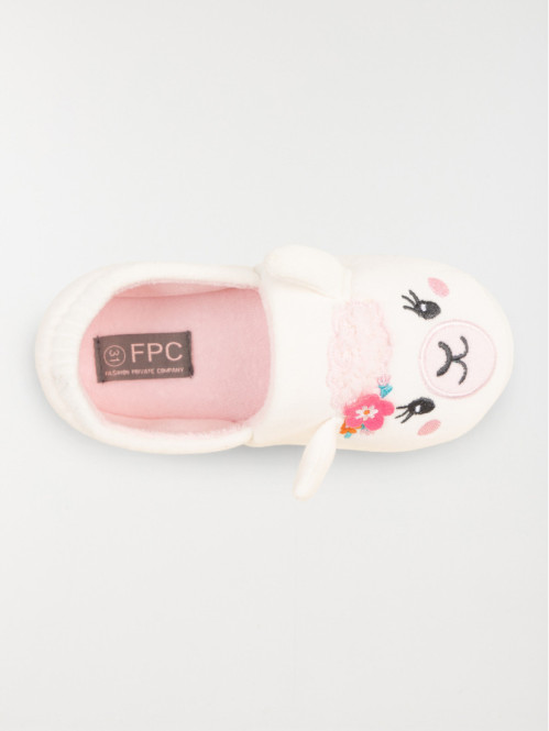 Chaussons lama 3D blanc...