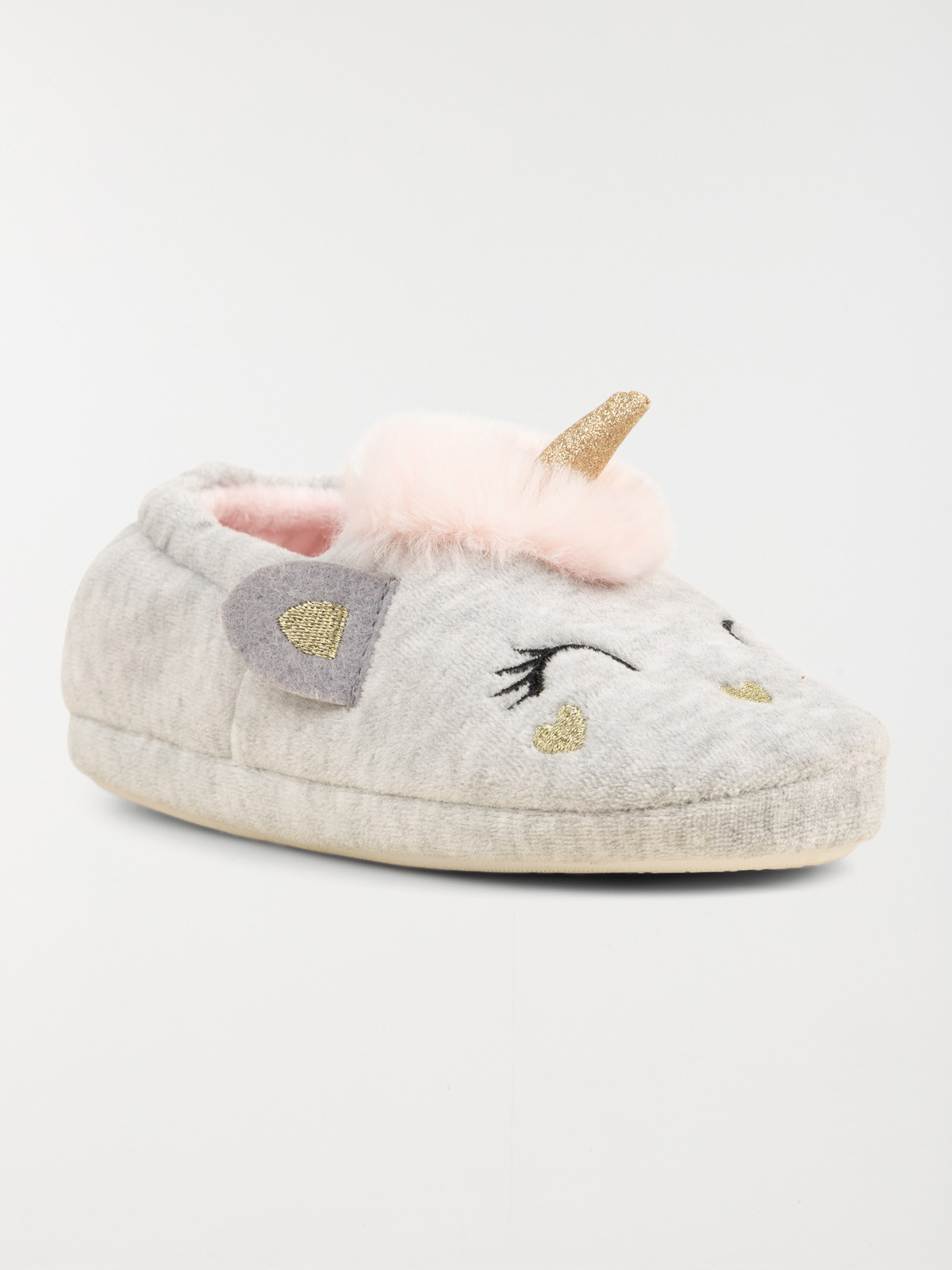 Chaussons gris licorne 3d fille (31-35)