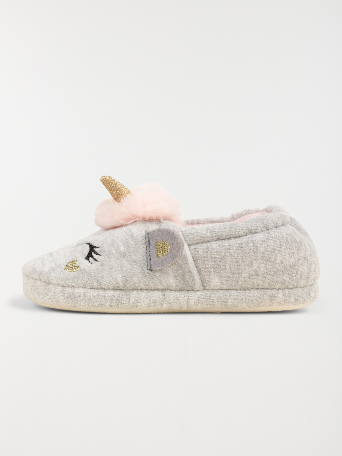 Chaussons gris licorne 3d fille (31-35)