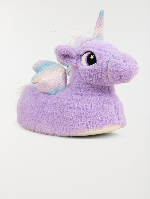 Chaussons licorne lilas...