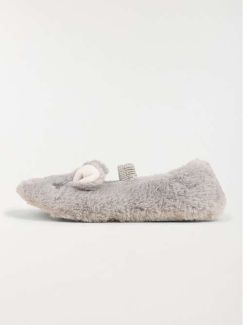 Chaussons gris souris fille (31-35) Chaussons gris souris fille (31-35)