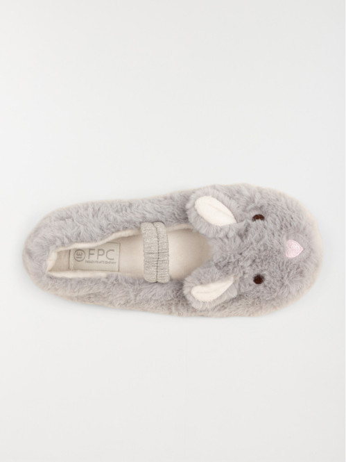 Chaussons gris souris fille (31-35) Chaussons gris souris fille (31-35)