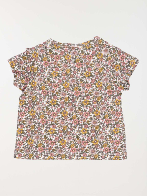 T-shirt écru motif floral fille (3-24M) T-shirt écru motif floral fille (3-24M)