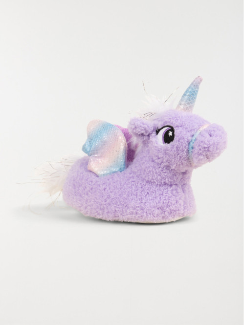 Chaussons licorne lilas...