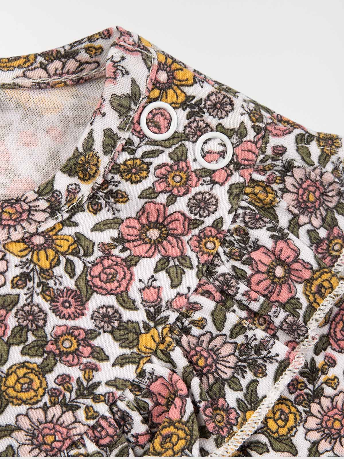 T-shirt écru motif floral fille (3-24M) T-shirt écru motif floral fille (3-24M)