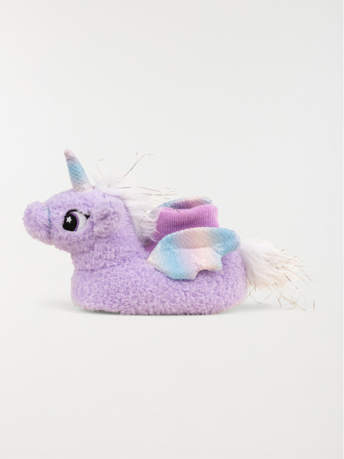 Chaussons licorne lilas...