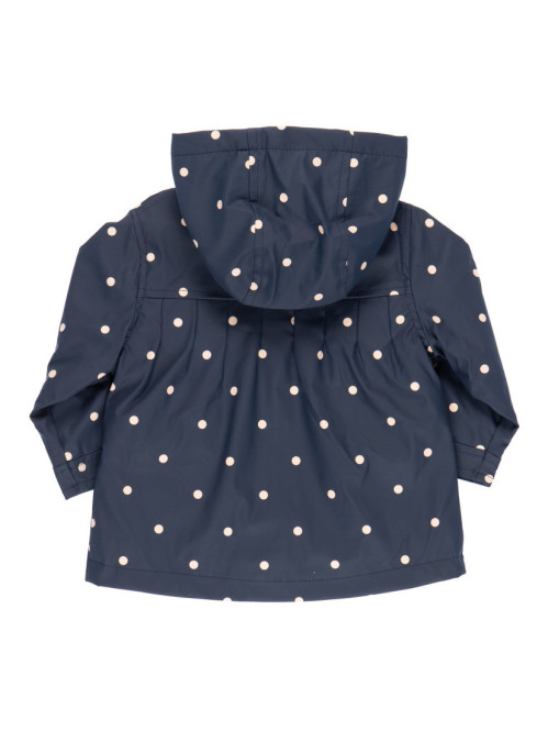Parka ciré marine à pois fille (3-24M)