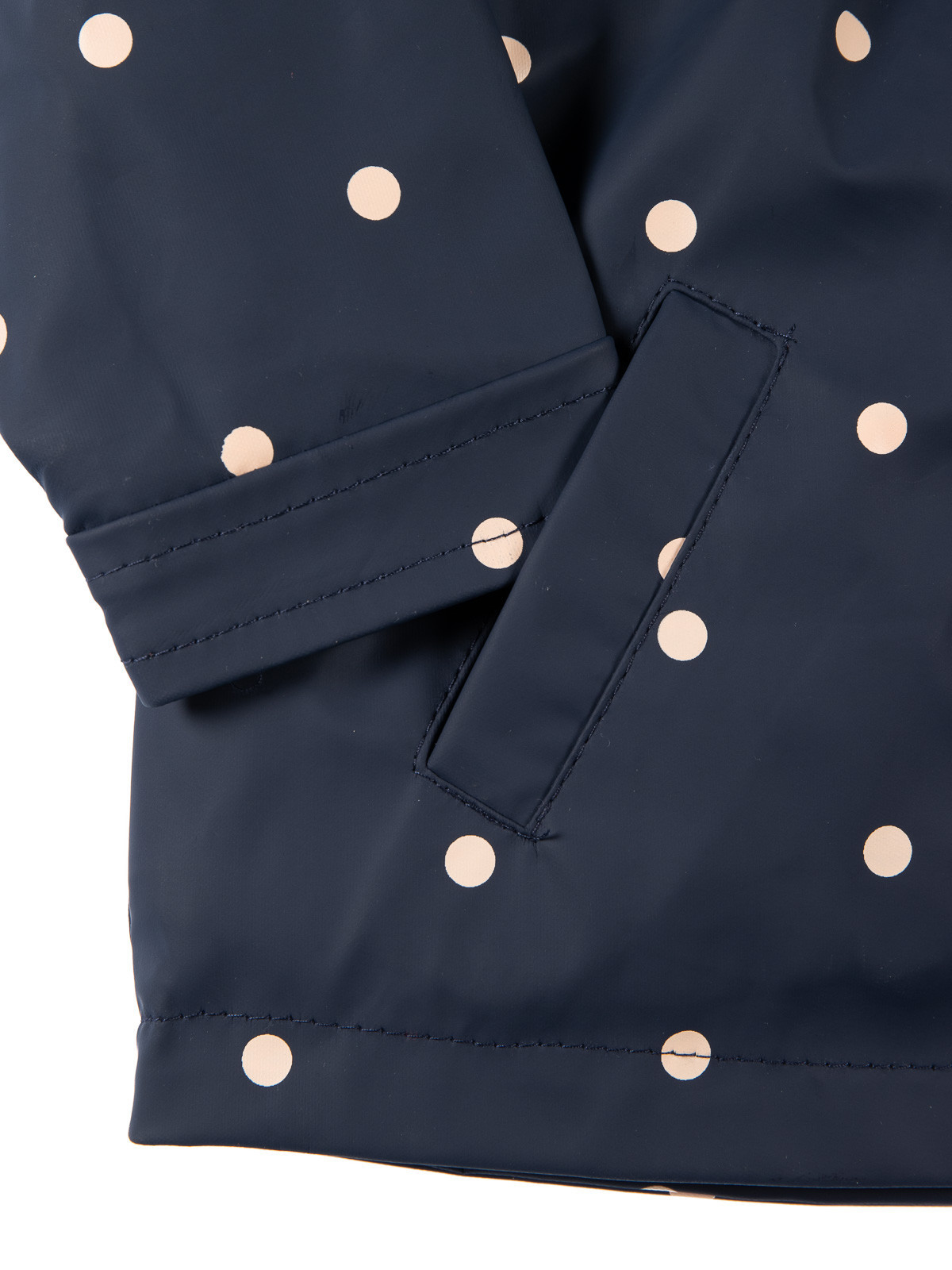 Parka ciré marine à pois fille (3-24M)