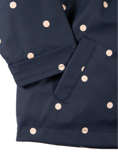 Parka ciré marine à pois fille (3-24M)
