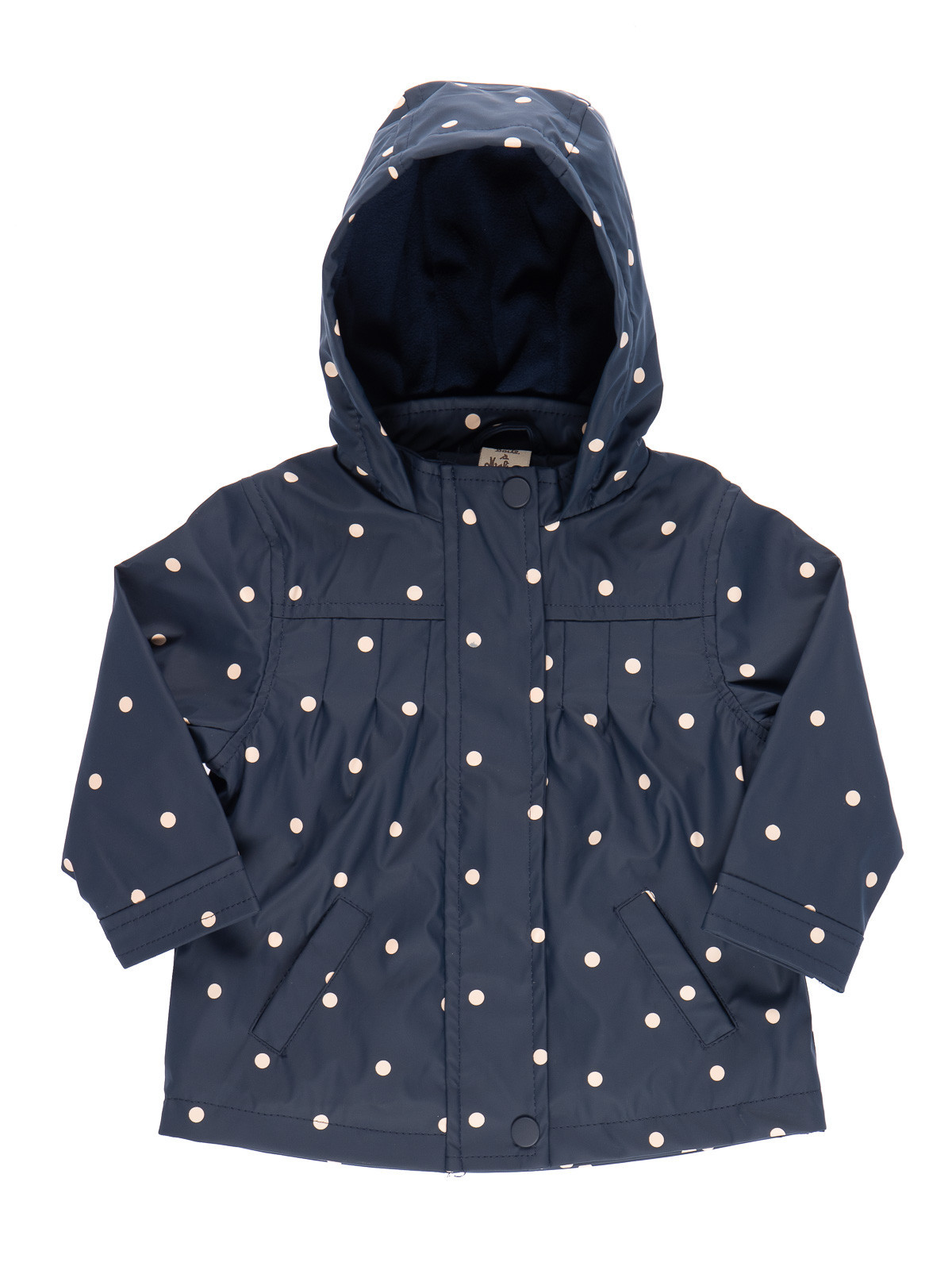 Parka ciré marine à pois fille (3-24M)