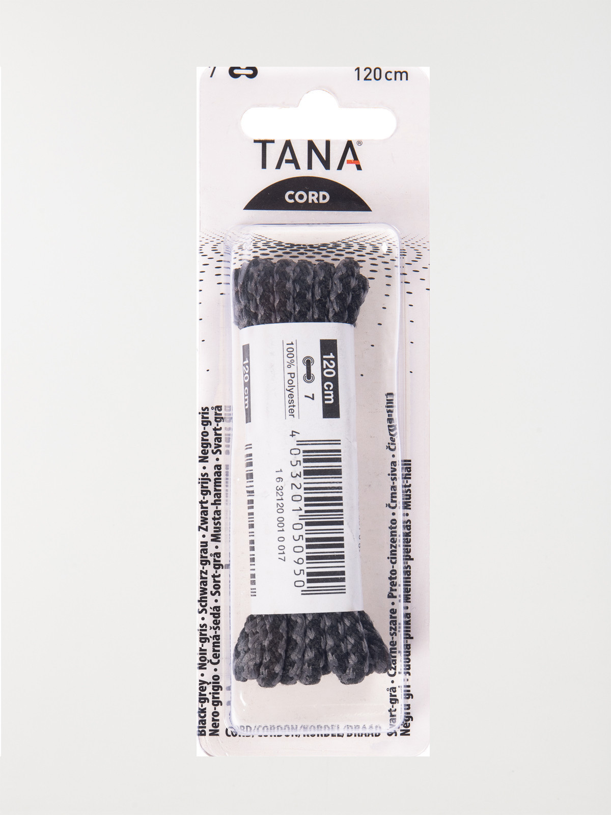 Lacets cordons noir et gris 120 cm