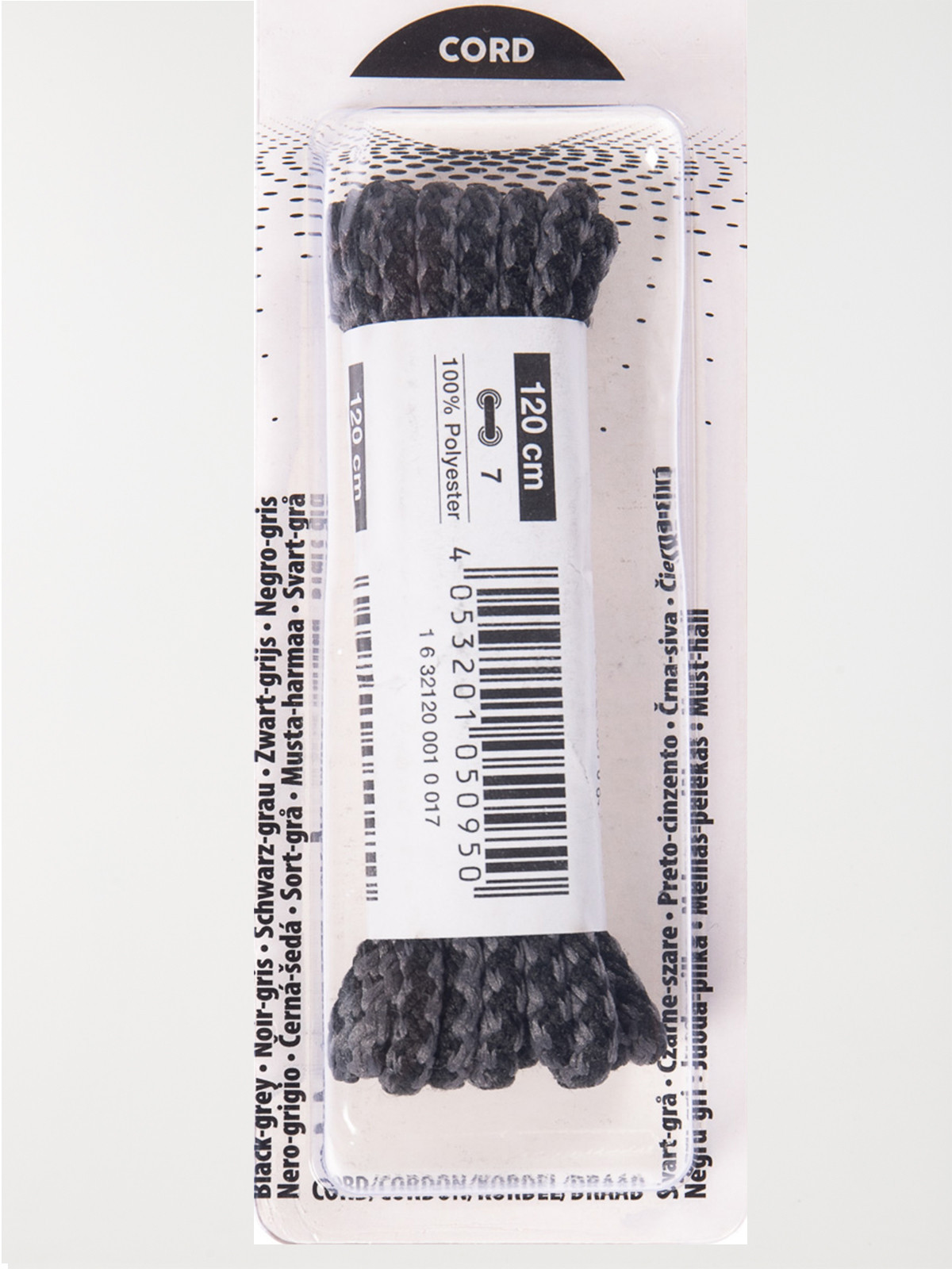 Lacets cordons noir et gris 120 cm Lacets cordons noir et gris 120 cm