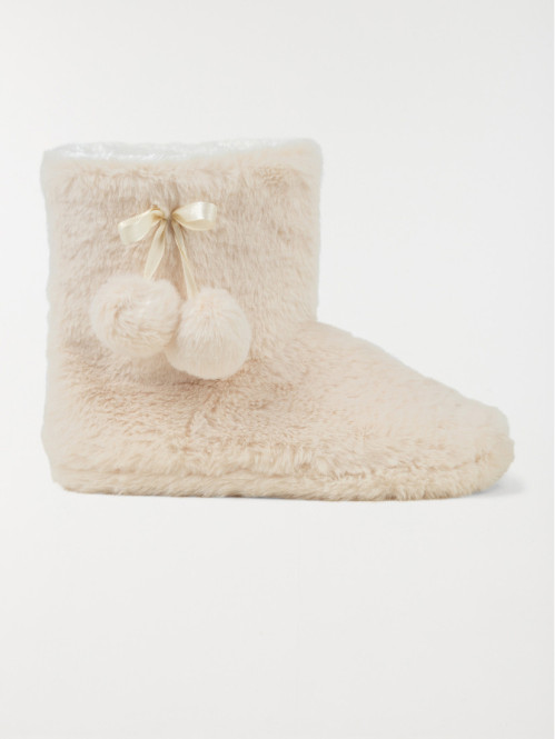 Chaussons botte beige femme (36-41)