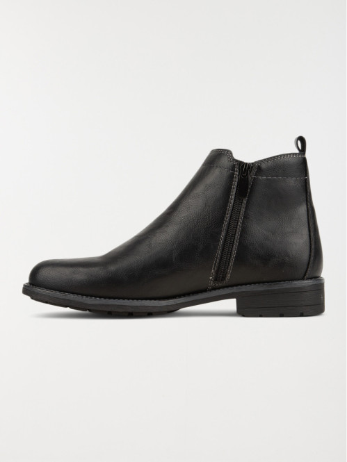 Bottines noires zippées homme (40-46)