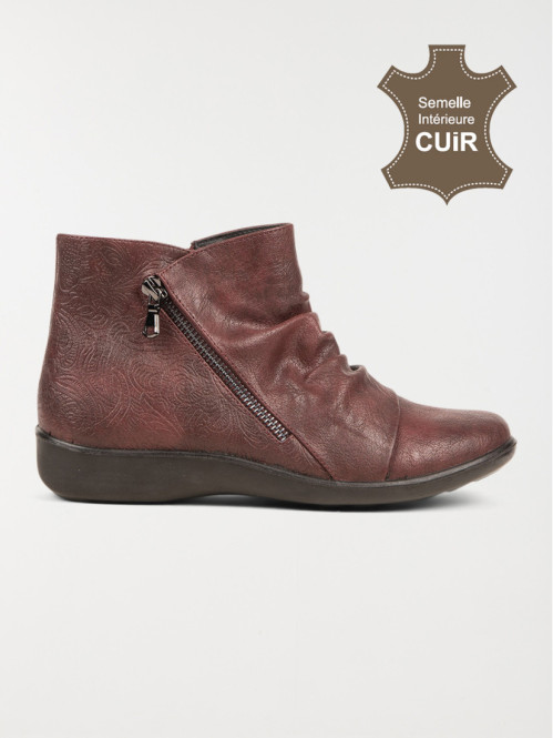 Bottines confort bordeaux femme (37-42)
