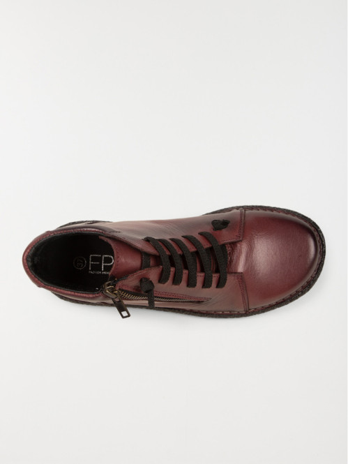 Bottines bordeaux lacet...