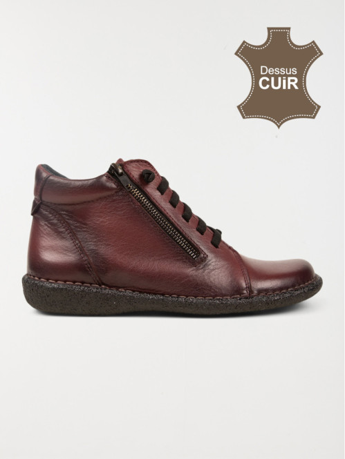 Bottines bordeaux lacet femme (36-41)