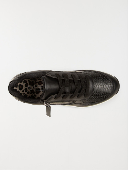 Baskets noires bi-matière...