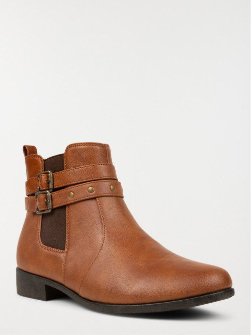 Bottines marrons 2 brides...