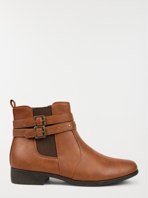 Bottines marrons 2 brides femme (36-41)
