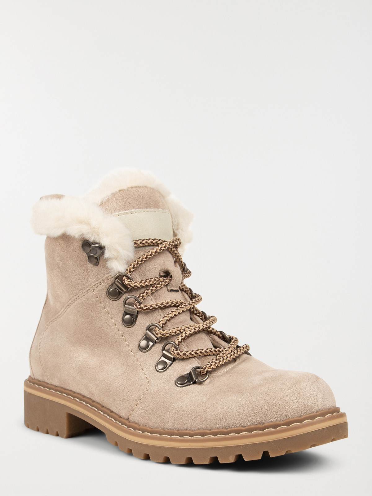 Bottines beige col fourré femme (36-41)