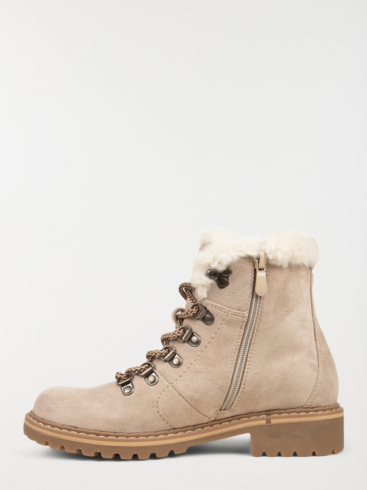 Bottines beige col fourré femme (36-41)