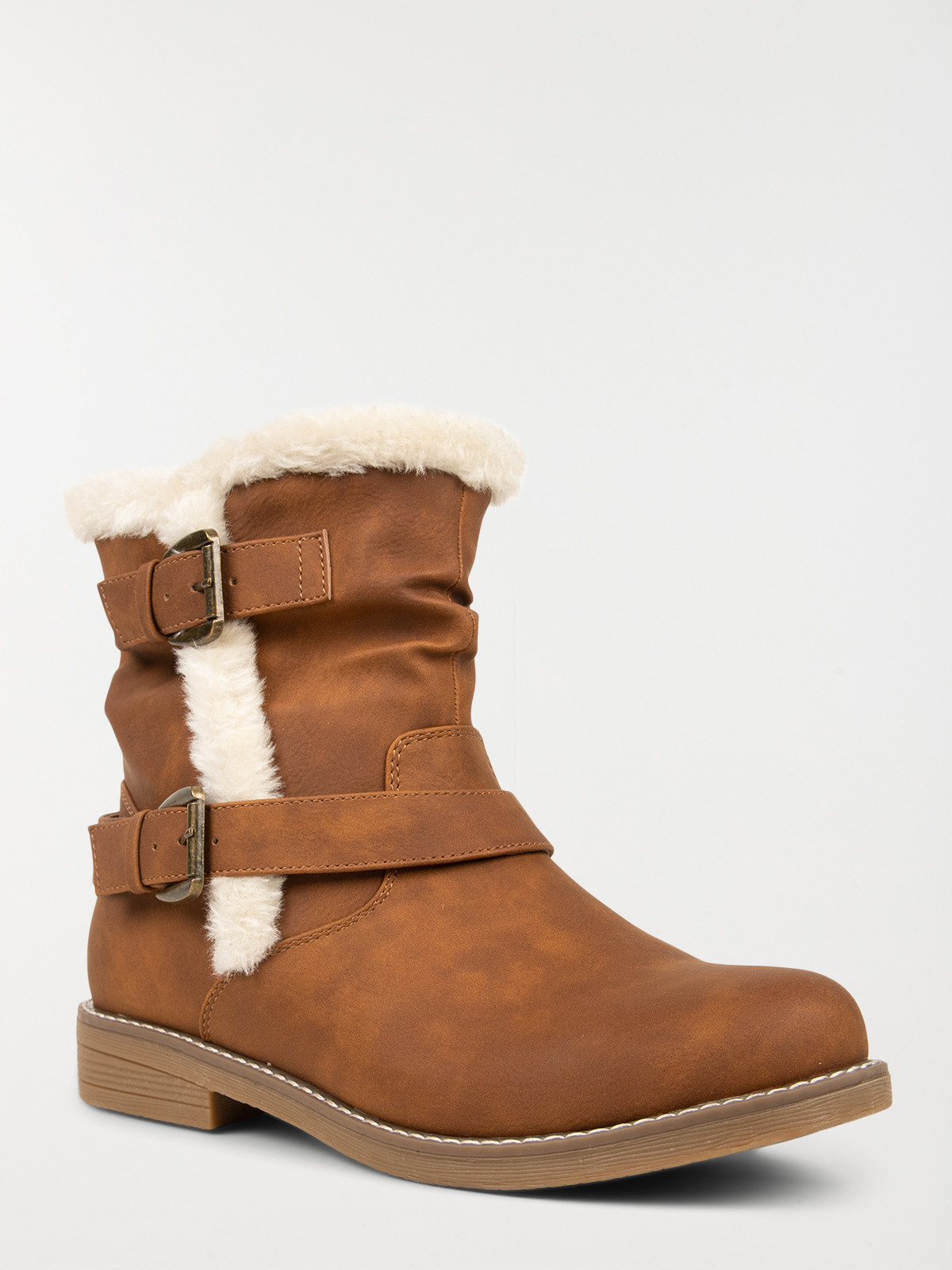 Bottines marrons fourrées femme (36-41)